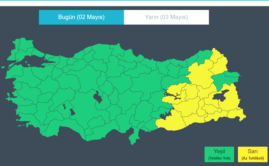 Batman’a sarı kodlu uyarı