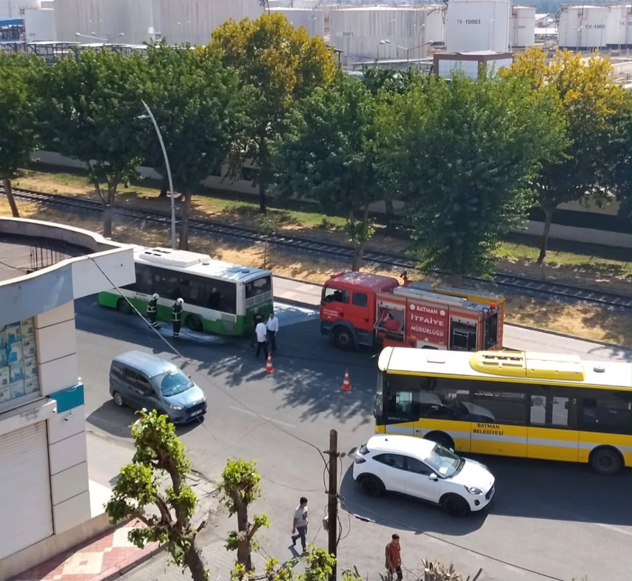 Batman’da belediye otobüsünde yangın