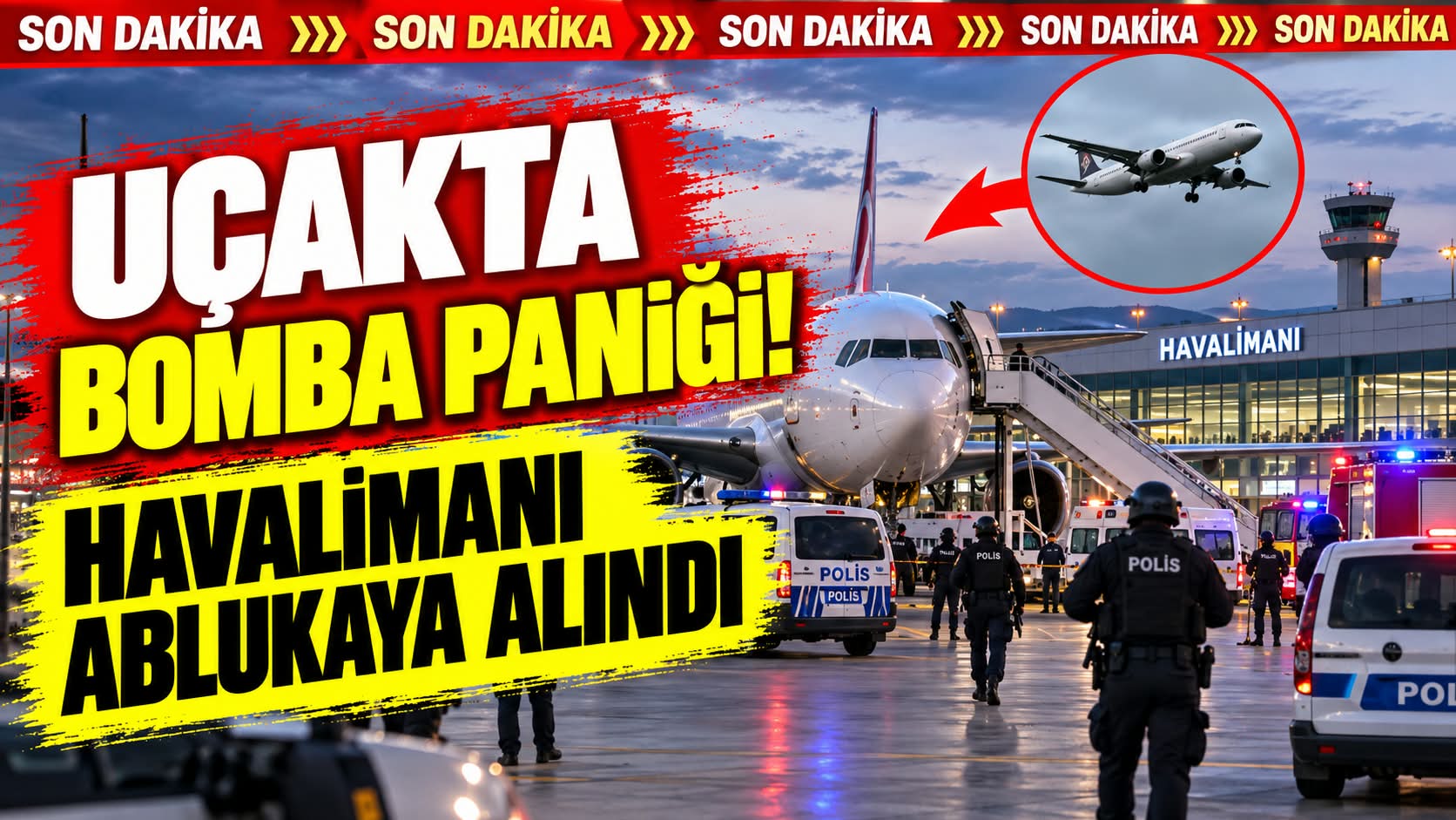 Uçakta panik! Havalimanı ablukaya alındı