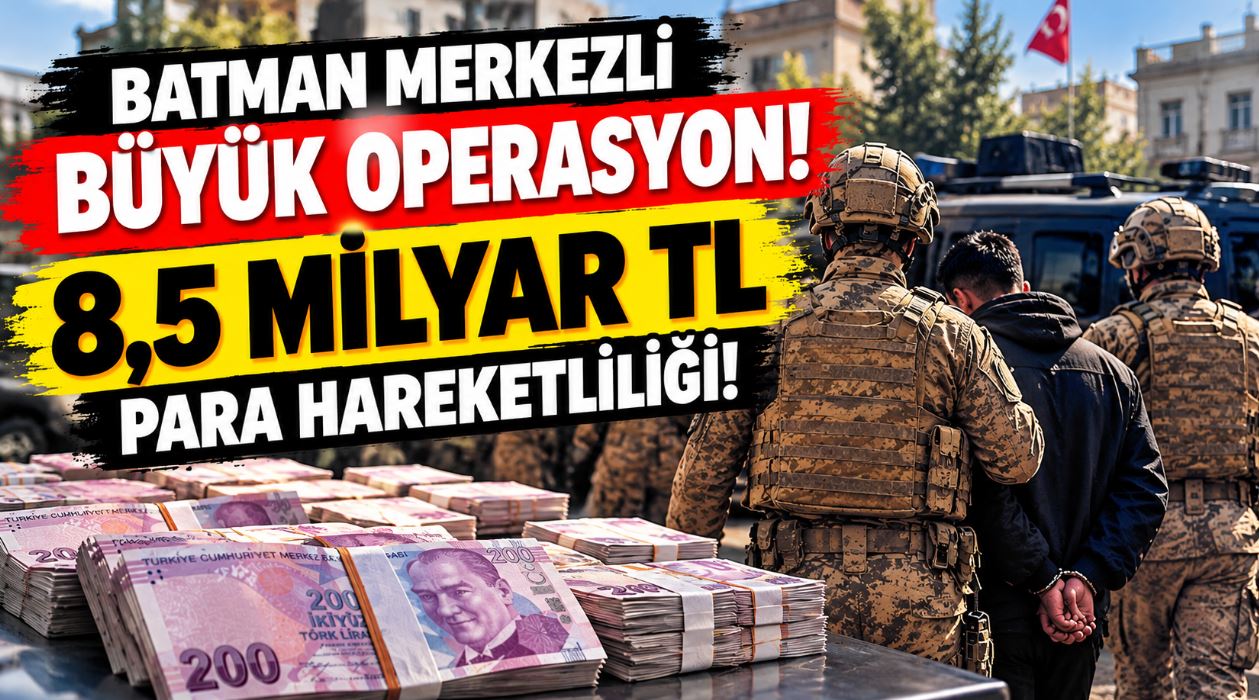 Batman merkezli büyük operasyon! 8,5 milyar TL para hareketliliği